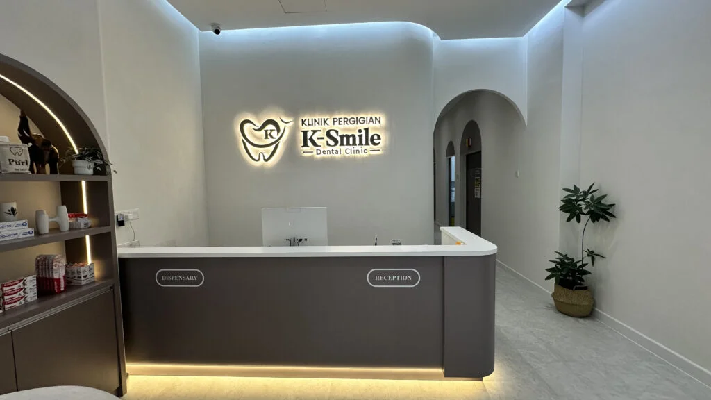 receptionist area of a dental clinic in mont kiara